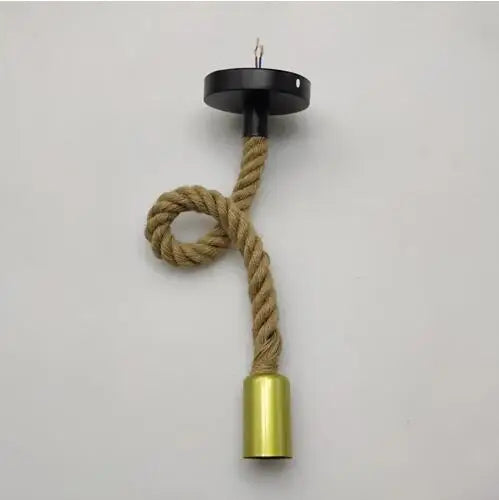 Pendente de Corda de Sisal Vintage Estilo Americano — Lustre Industrial Trançado para Bar e Sala