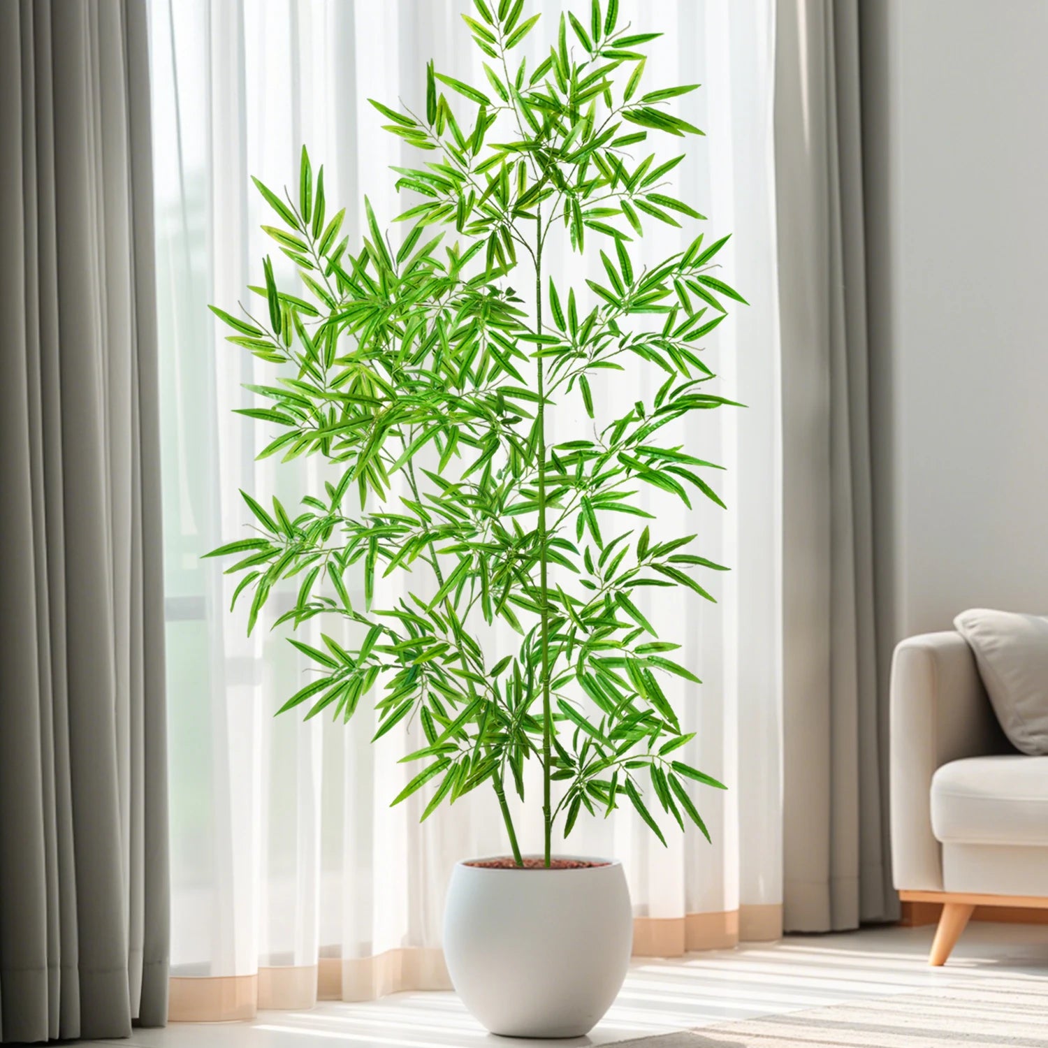 Bambu e Monstera Artificial 100 a 180cm — Exuberância Tropical Permanente para Jardim e Casa