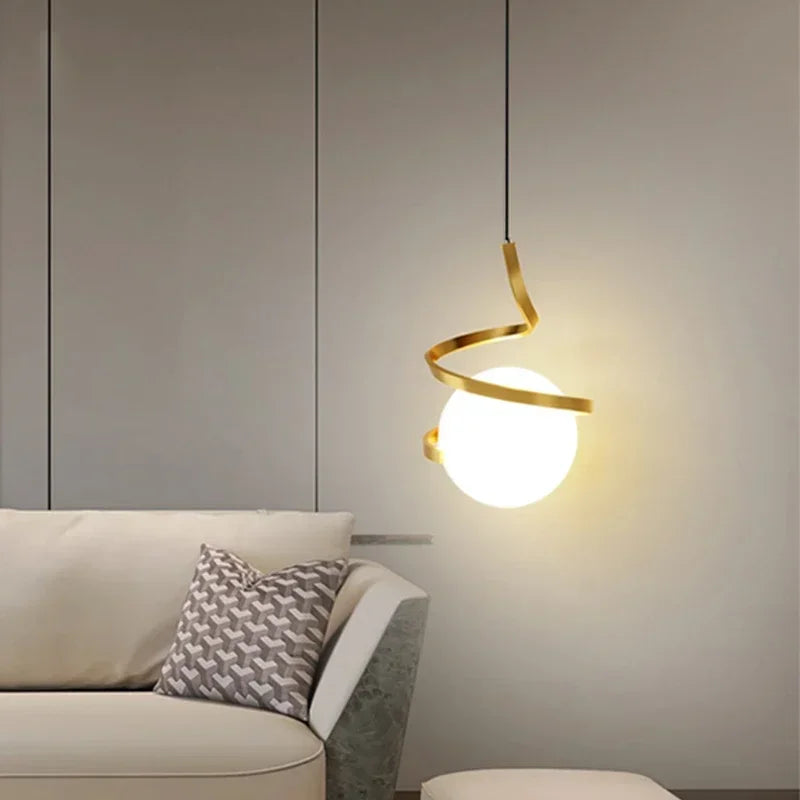 Pendente LED Nórdico Linear — Luminária de Cabeceira para Quarto e Sala de Jantar