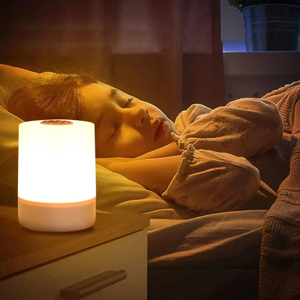 Luminária de Mesa Touch com Luz Noturna — 3 Modos Reguláveis e Recarregável para Quarto