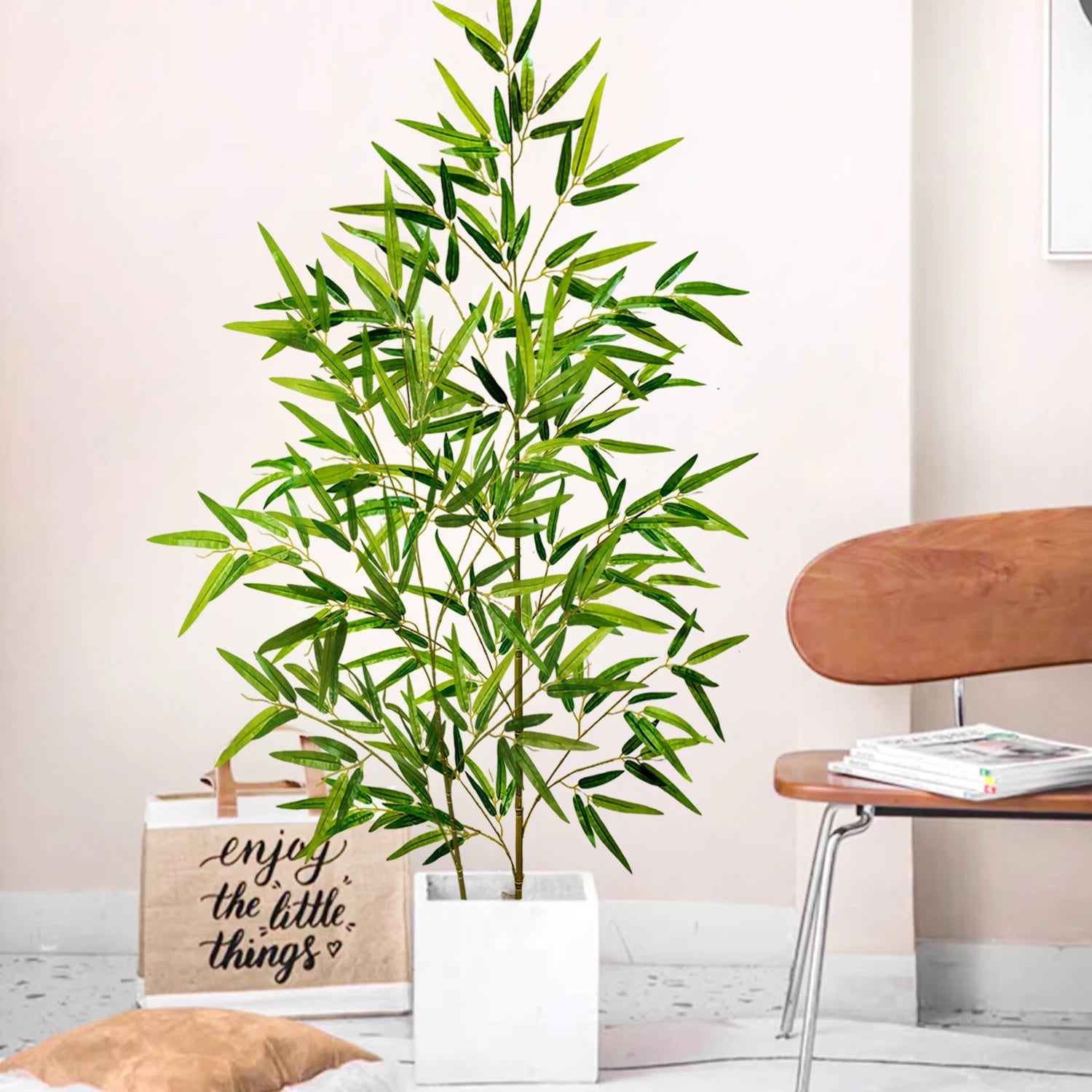 Bambu e Monstera Artificial 100 a 180cm — Exuberância Tropical Permanente para Jardim e Casa
