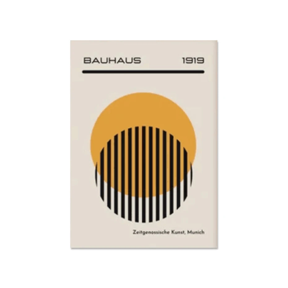Quadro Decorativo Geométrico Abstrato Bauhaus — Arte Mid Century para Sala