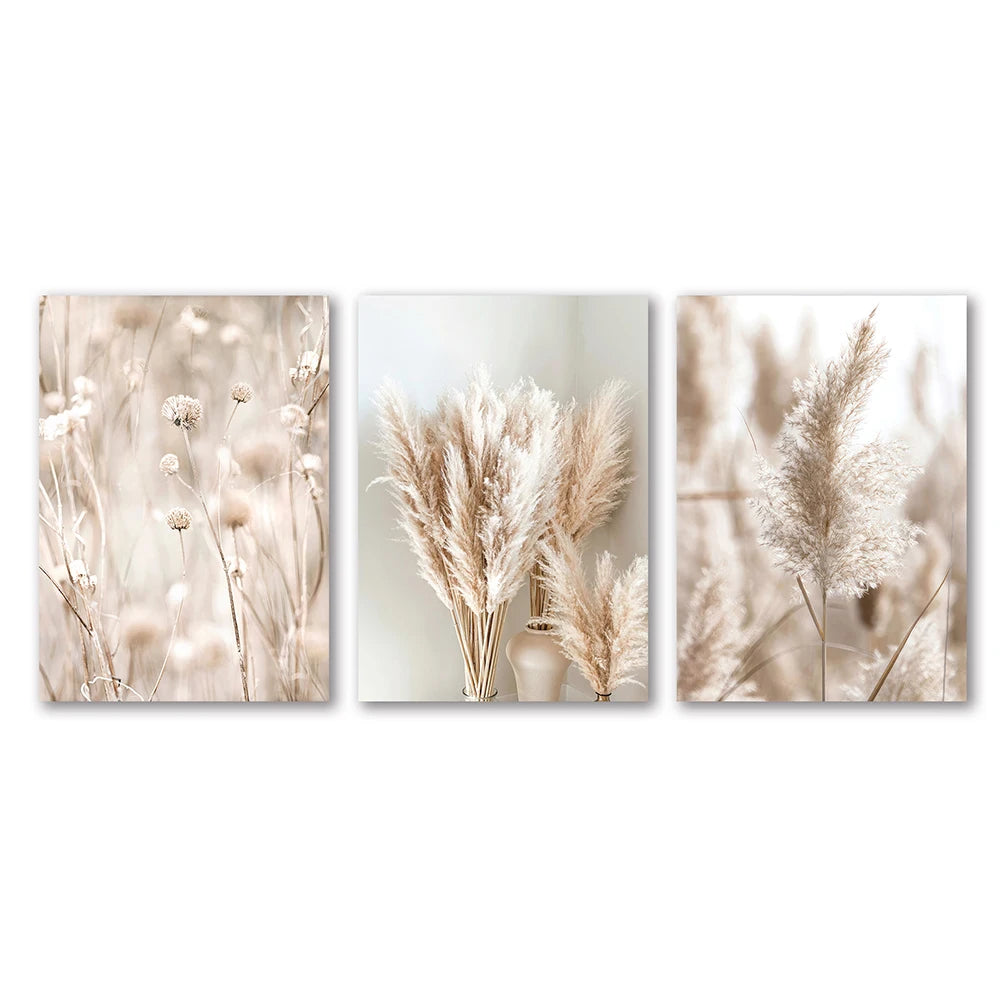 Kit 3 Quadros Paisagem Praia Branca — Arte Nórdica para Sala e Quarto