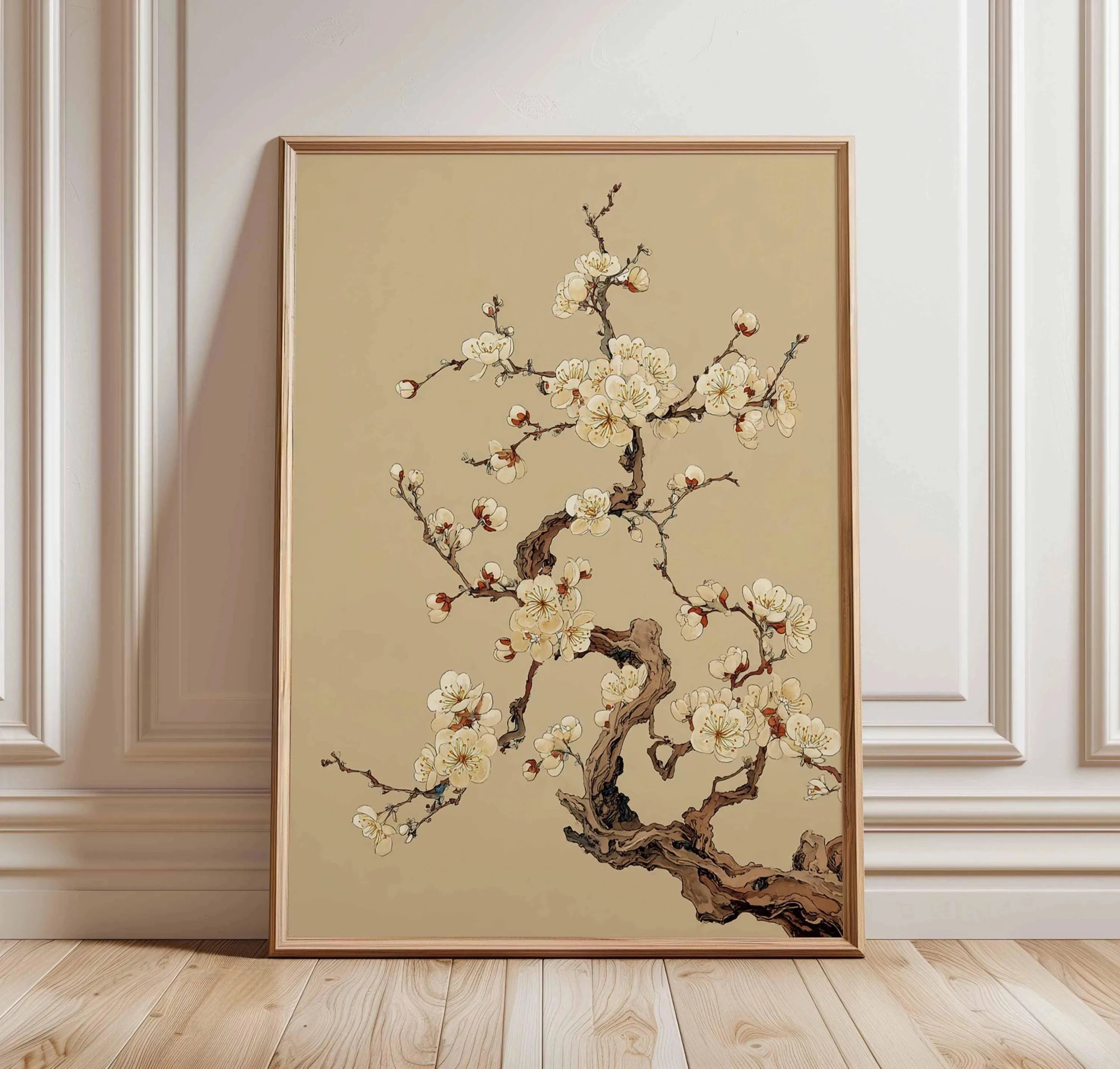 Quadro Decorativo Pinheiro Japonês sem Moldura — Arte Zen para Sala e Quarto