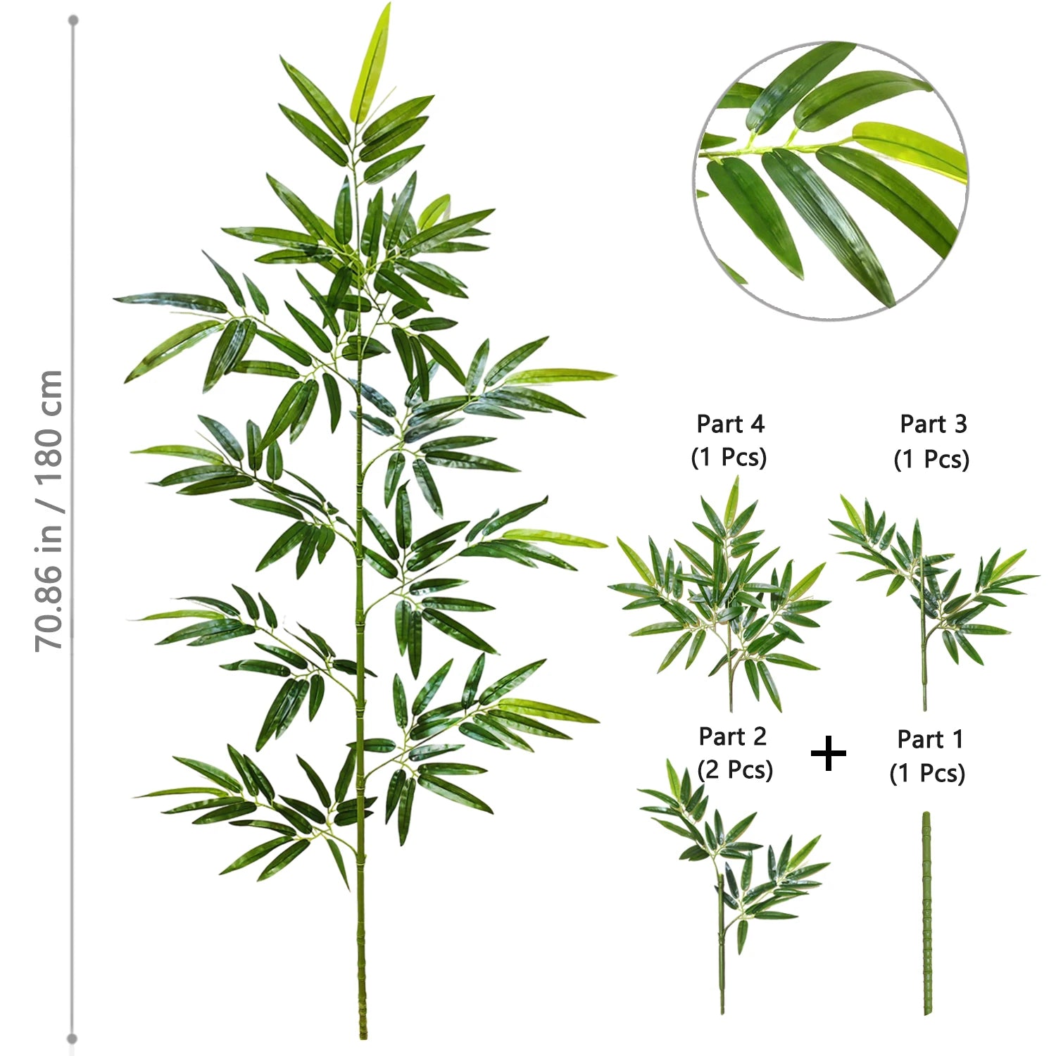 Bambu e Monstera Artificial 100 a 180cm — Exuberância Tropical Permanente para Jardim e Casa