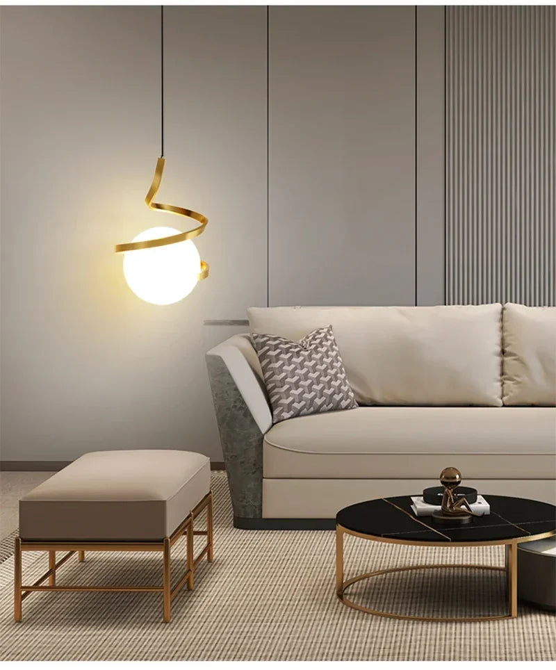Pendente LED Nórdico Linear — Luminária de Cabeceira para Quarto e Sala de Jantar