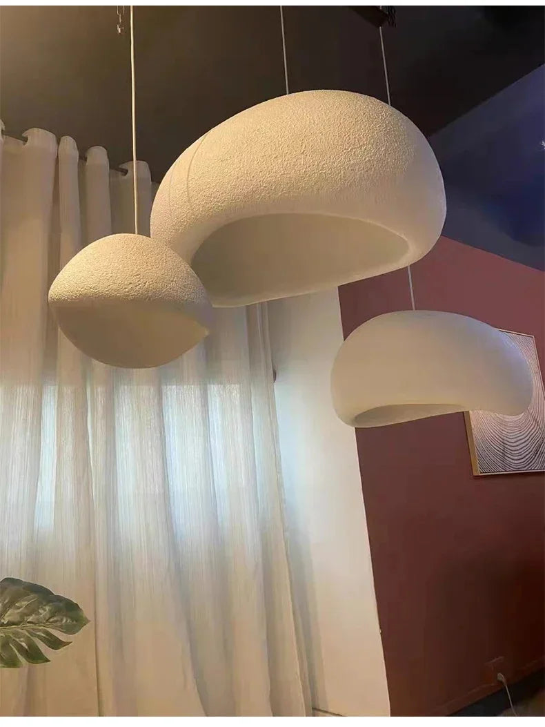 Lustre LED Estilo Wabi Sabi E27 — Pendente para Sala de Jantar, Quarto e Bar