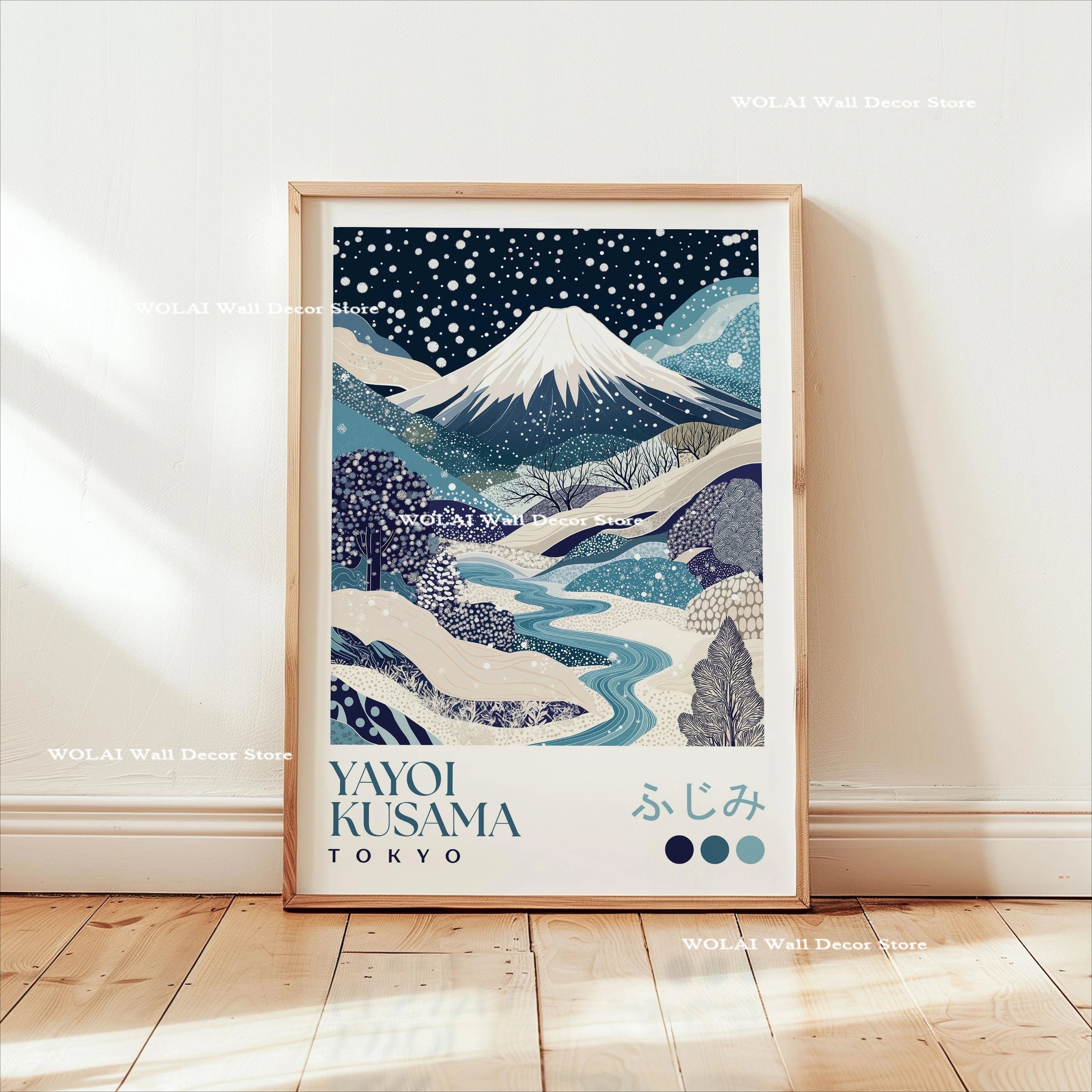 Quadro Decorativo Carpas Koi e Medusas — Arte Japonesa Estilo Hokusai para Sala