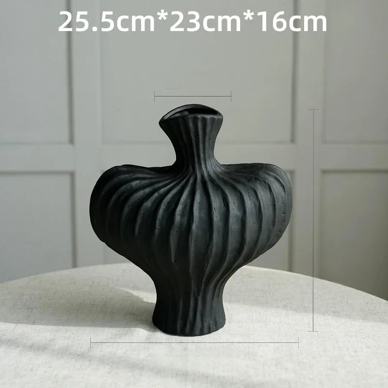 Vaso Plástico Estilo Cerâmica Hidropônico — Minimalista Moderno para Mesa e Sala