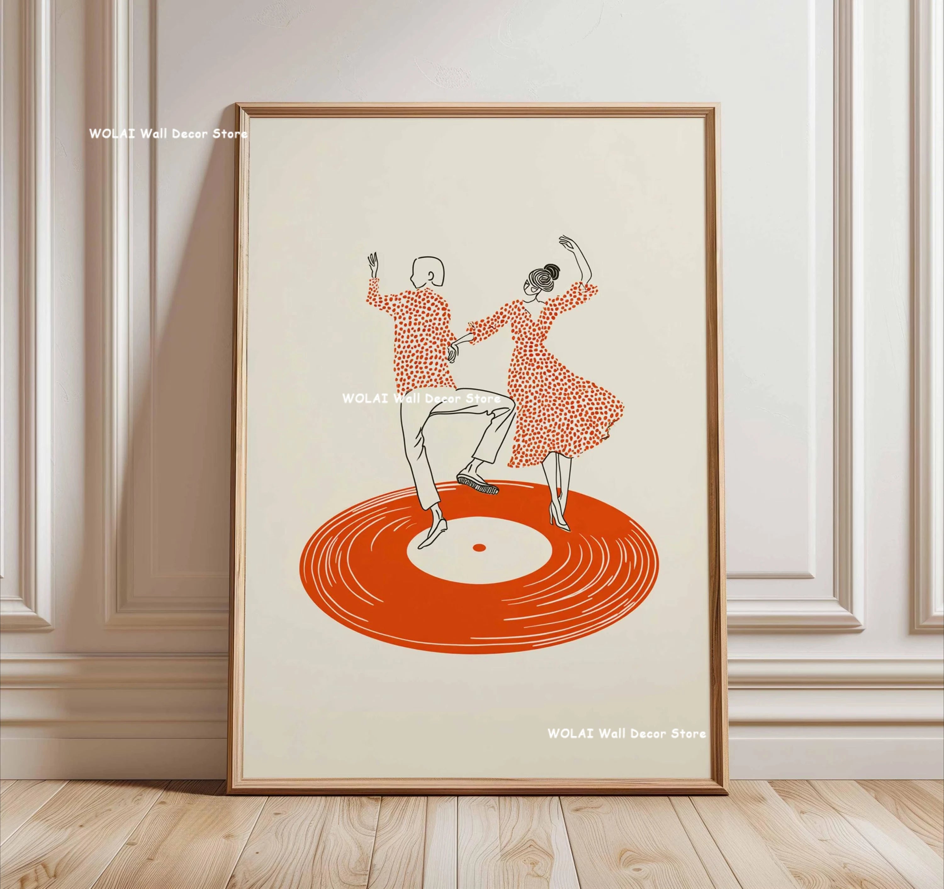 Quadro Decorativo Disco de Vinil Retrô — Arte Musical Japonesa para Sala e Quarto