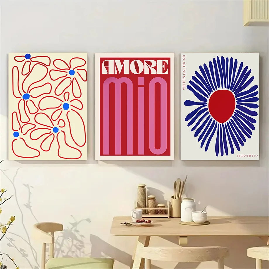Quadro Decorativo Flores Mio — Arte Mural Decorativa para Sala