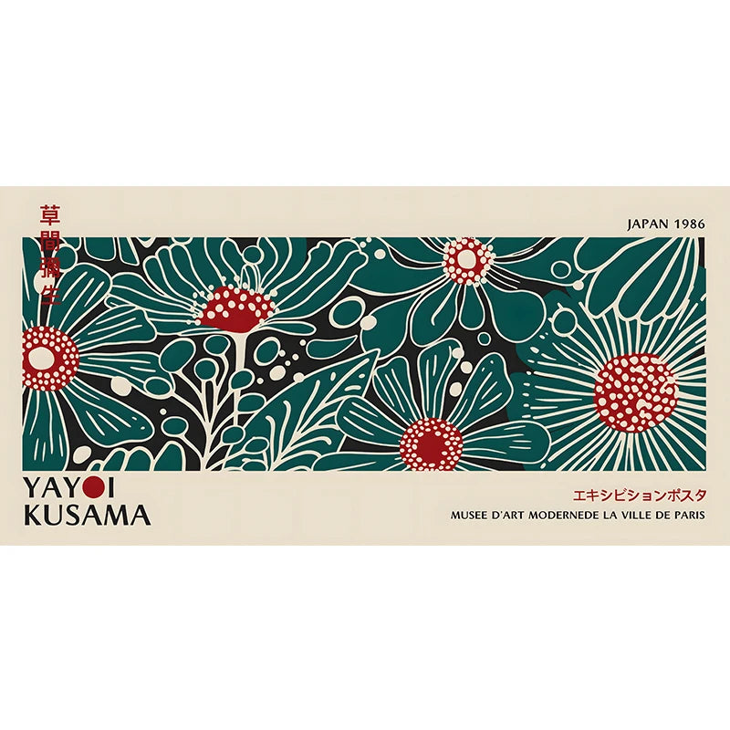 Quadro Decorativo Flores Yayoi Kusama — Arte Japonesa para Sala