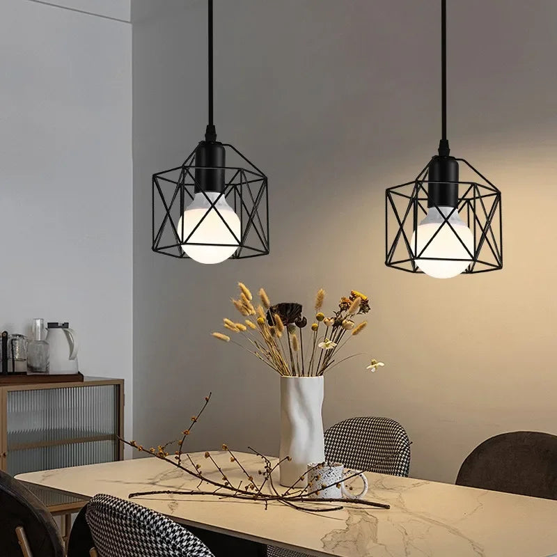 Pendente LED Industrial E27 — Luminária de Metal para Cozinha, Café e Corredor