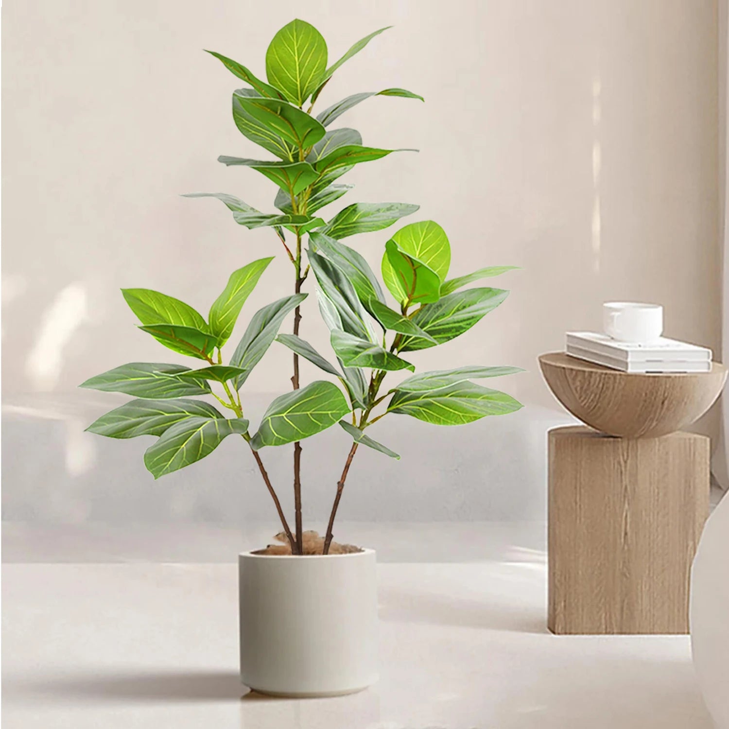 Ficus Lyrata Artificial Extra Grande 77 a 135cm — Para Jardim, Varanda e Escritório