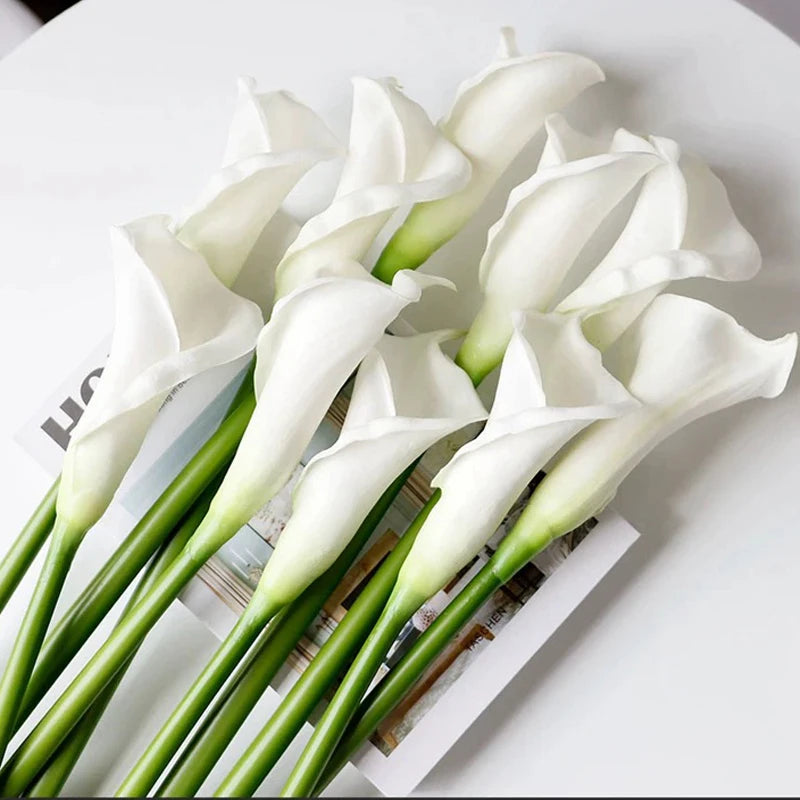 Buquê Copo de Leite Artificial 10 Hastes — Decoração para Casamento, Noiva e Primavera
