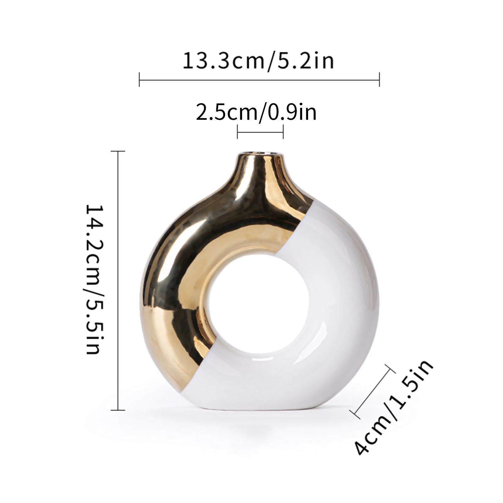 Vaso Cerâmica Floral Luxo Nórdico — Para Mesa de Jantar, Hotel e Decoração Festiva