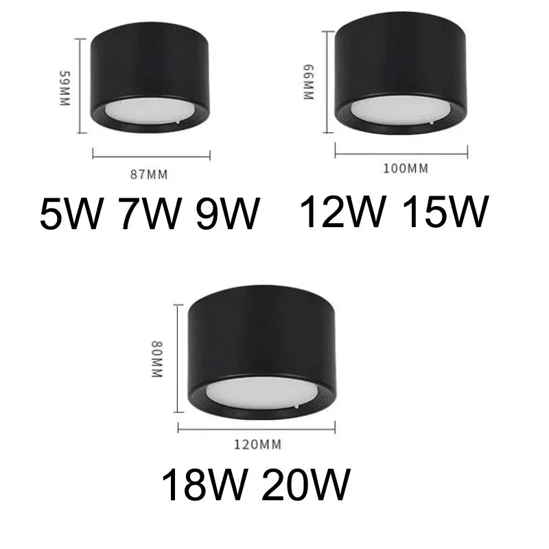 Spot de Embutir LED Nórdico 3 Tons — Luminária de Teto para Sala e Cozinha