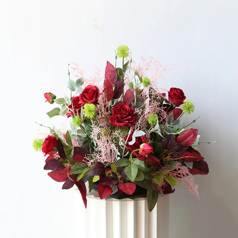 Bola de Flores Artificiais em Seda 35 a 70cm — Decoração Premium para Casamento e Festa