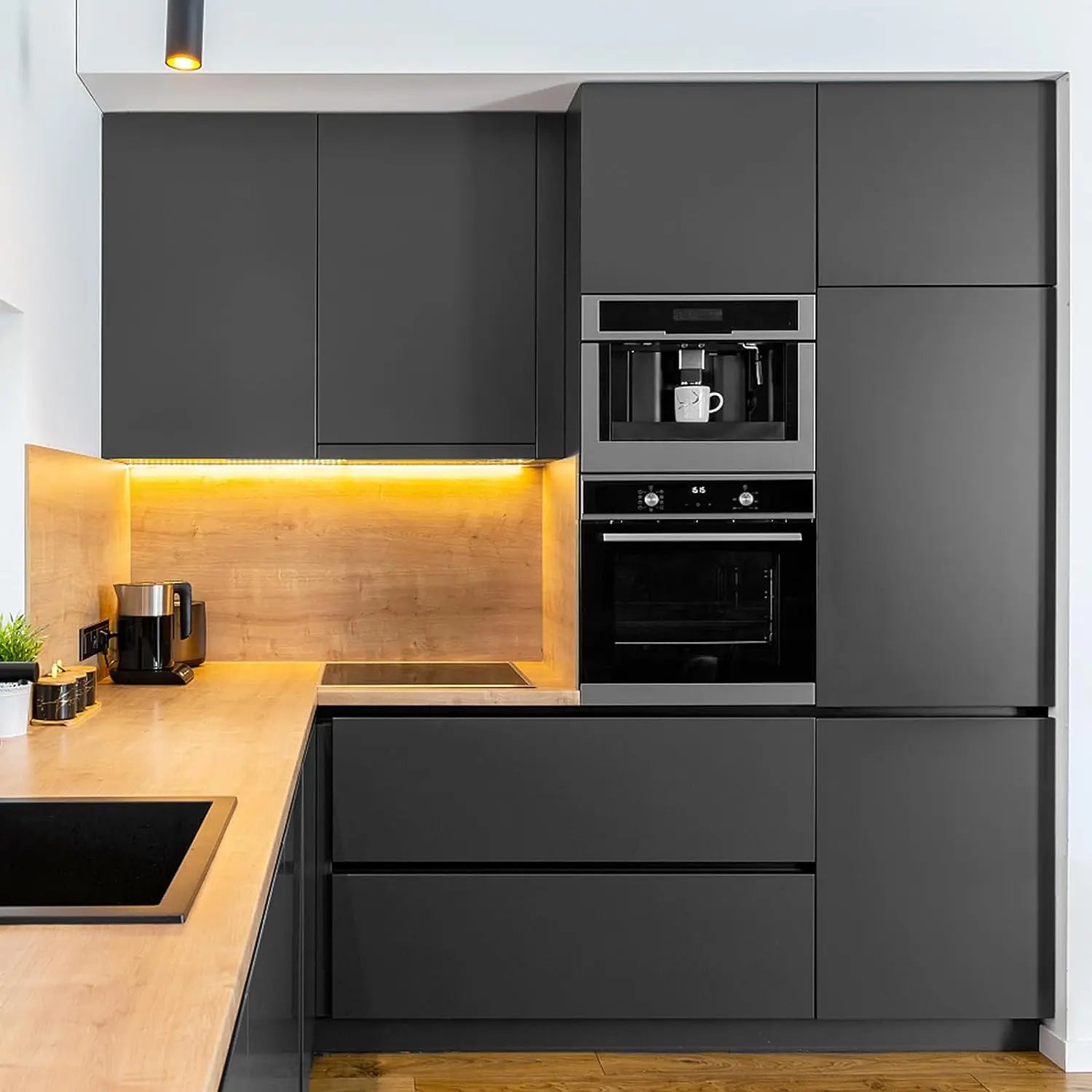 Papel de Parede Adesivo Fosco Cinza, Branco e Preto Vinílico — Autocolante para Sala