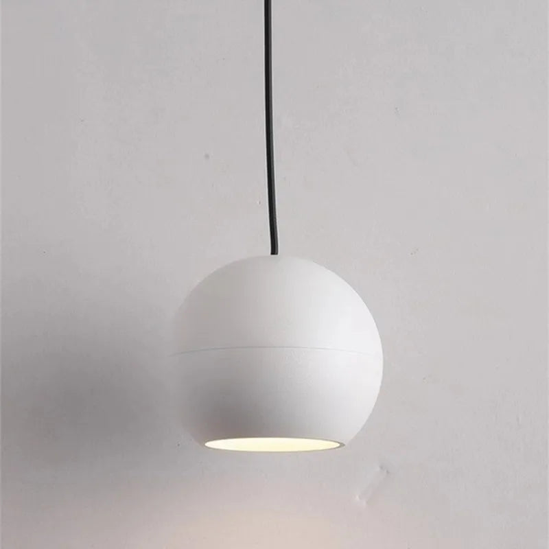 Pendente Esfera Minimalista Nórdico — Luminária Preta e Branca para Bar e Café