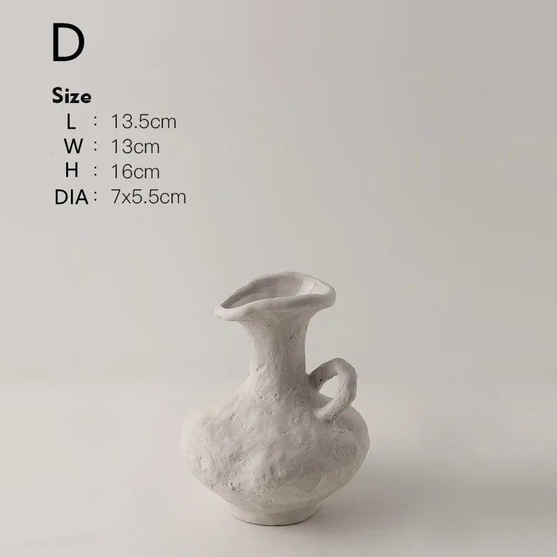 Vaso Cerâmica Branco Nórdico Hidropônico — Minimalista para Mesa, Banheiro e Sala