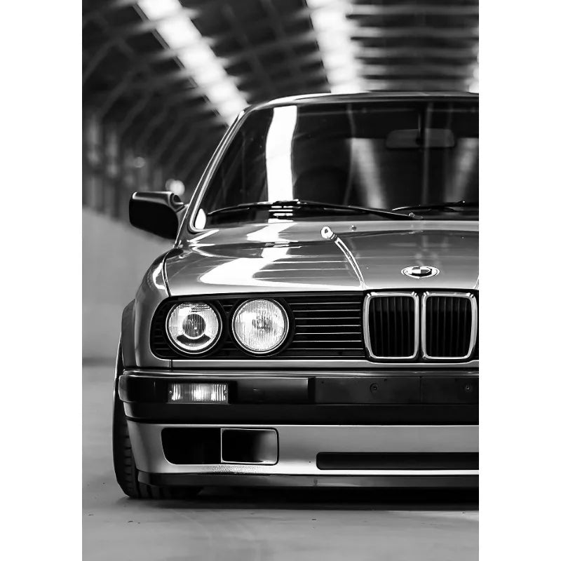 Quadro Decorativo Carro de Luxo Preto e Branco — Arte Moderna para Sala e Quarto