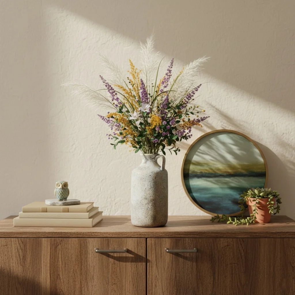 Vaso Cerâmica Retrô CAPIRON para Flores Secas Wabi Sabi — Nórdico para Estante e Sala