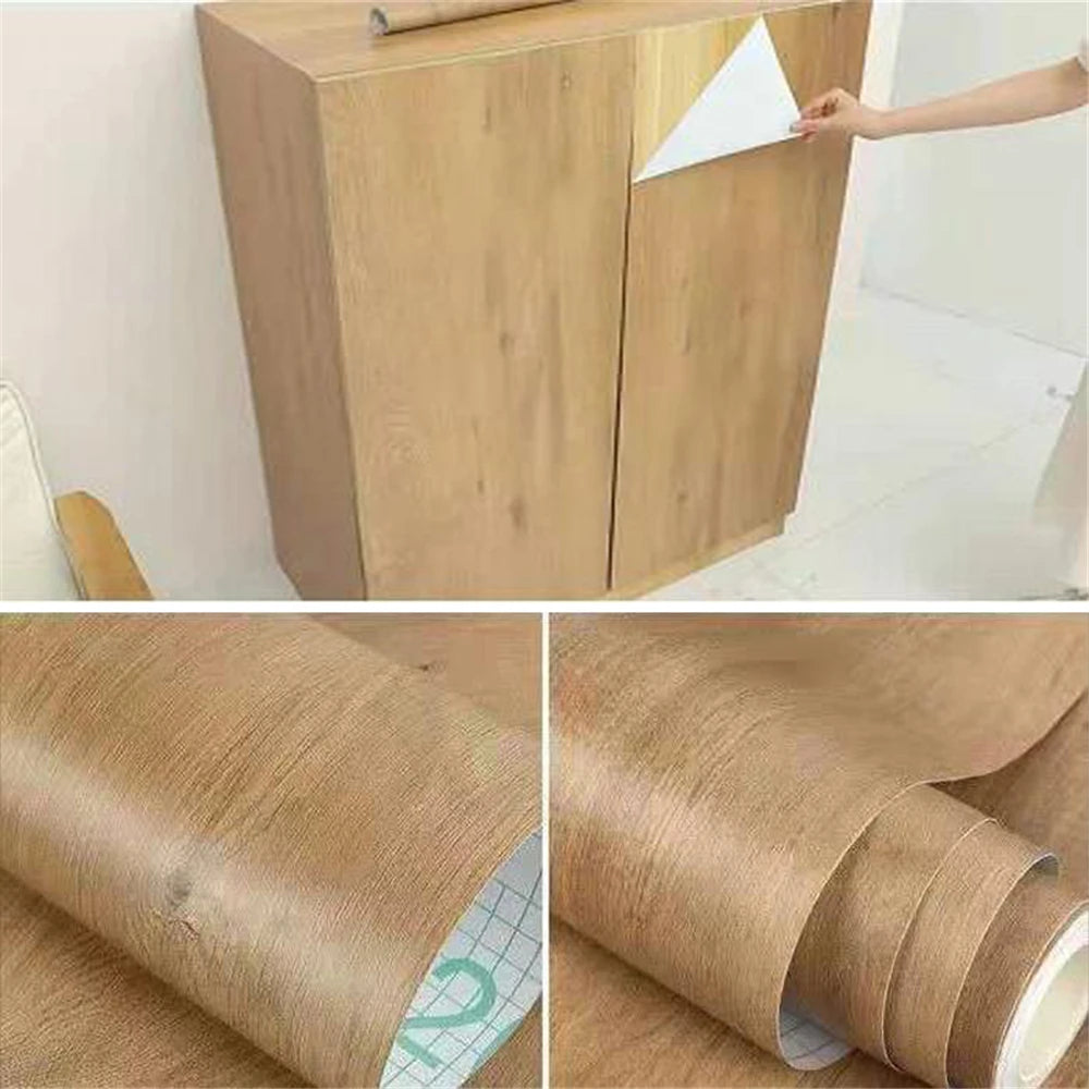 Papel de Parede PVC Autocolante Madeira — Vinílico para Móveis, Armários e Decoração