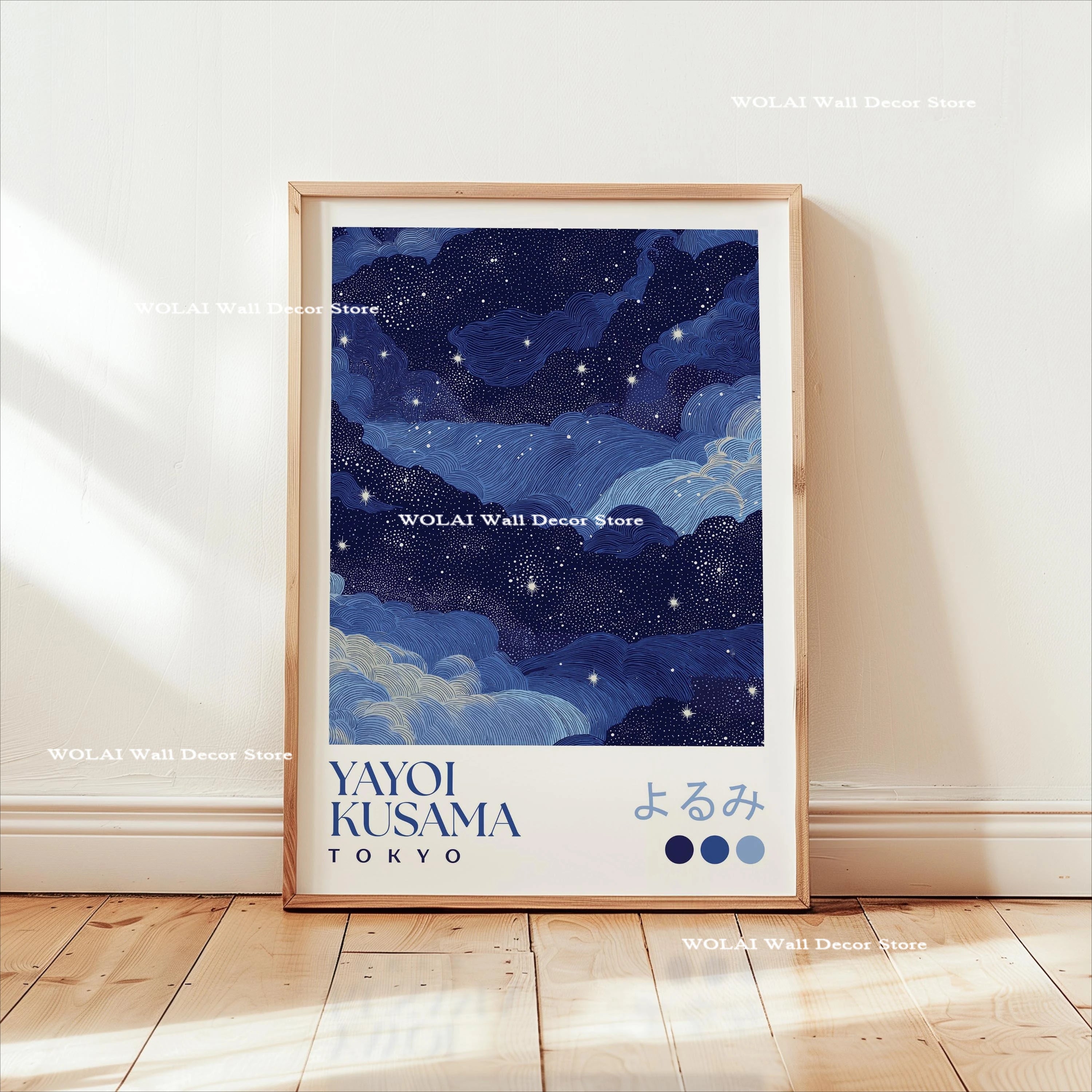 Quadro Decorativo Carpas Koi e Medusas — Arte Japonesa Estilo Hokusai para Sala