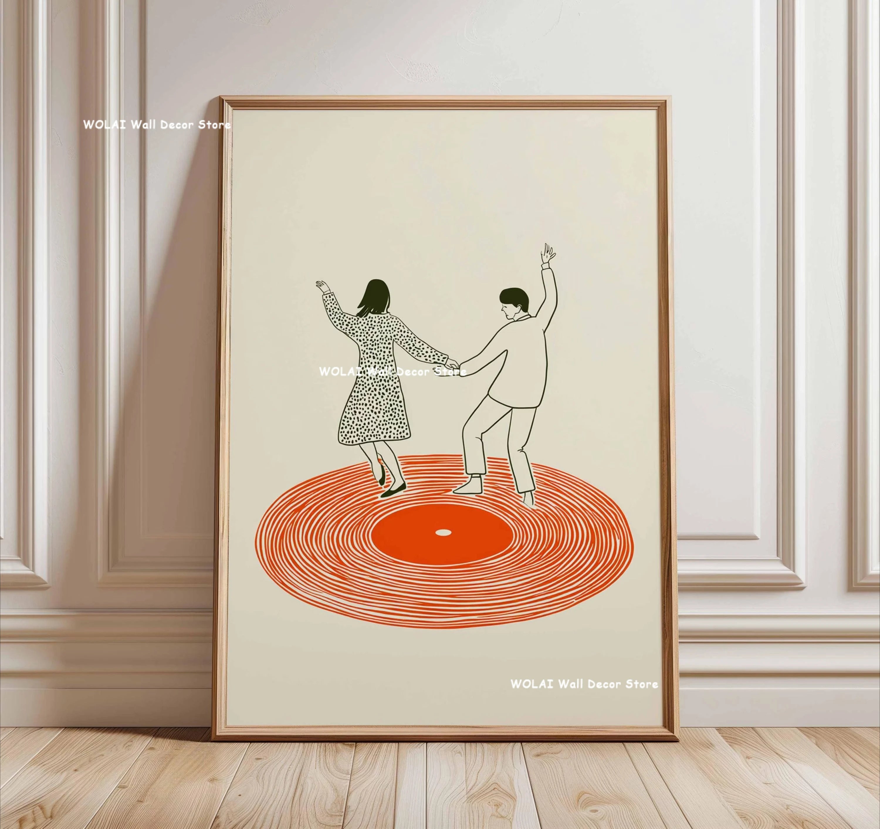 Quadro Decorativo Disco de Vinil Retrô — Arte Musical Japonesa para Sala e Quarto