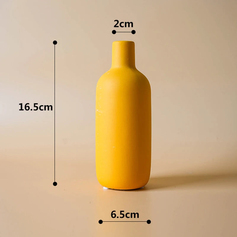 Vaso Cerâmica Nórdico Moderno para Flores Secas — Decoração de Mesa e Estante