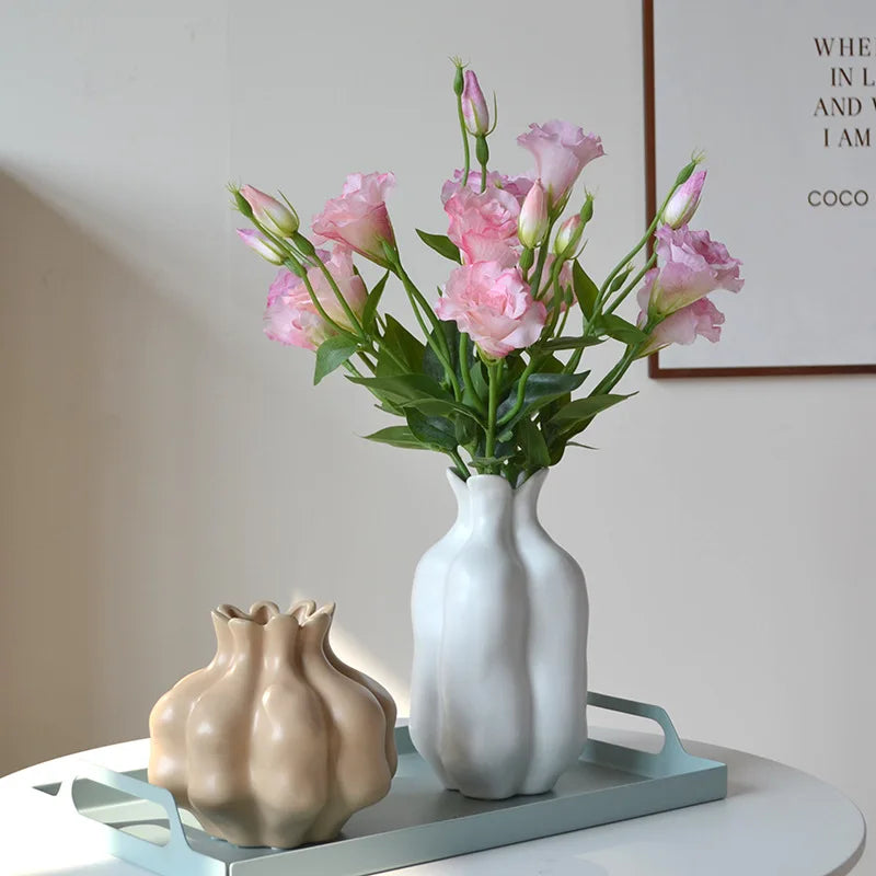 Flores Artificiais Lisianthus — Buquê com 5 Hastes para Decoração, Mesa, Casamento e Festa