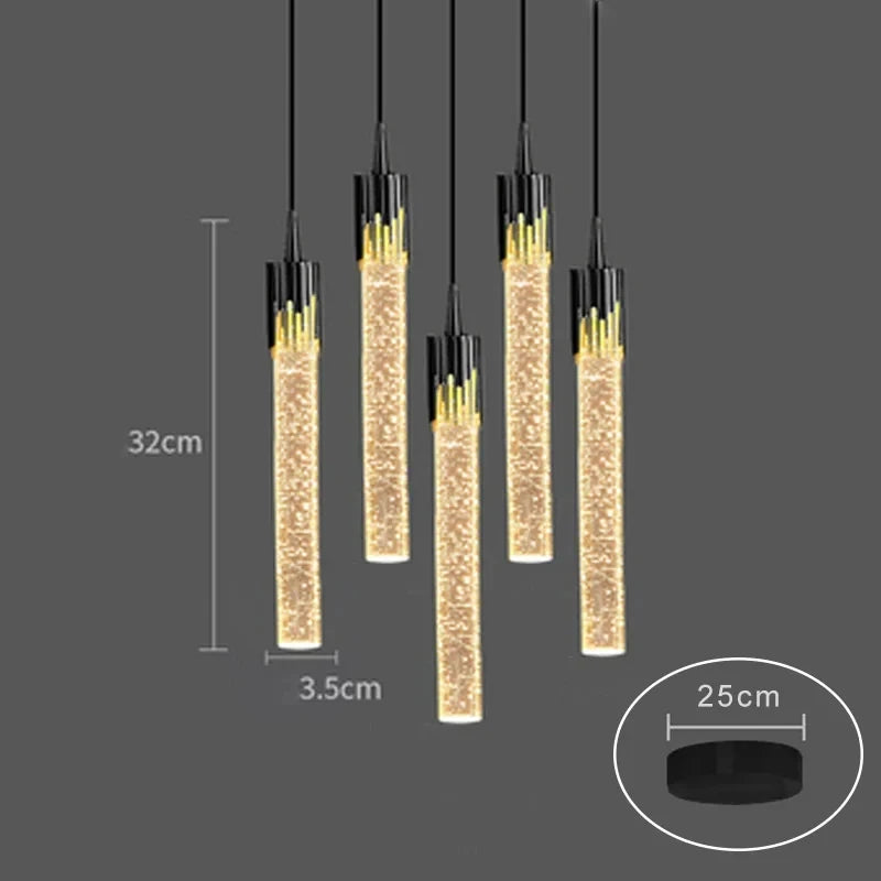 Lustre de Cristal de Luxo — Pendente Moderno para Sala, Cozinha e Quarto
