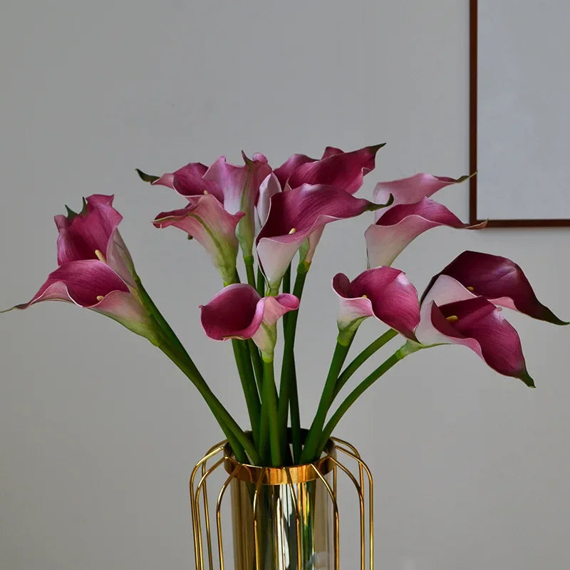 Flores Artificiais Copo de Leite EVA Kit 10 Hastes — Para Arranjos, Casamento e Sala