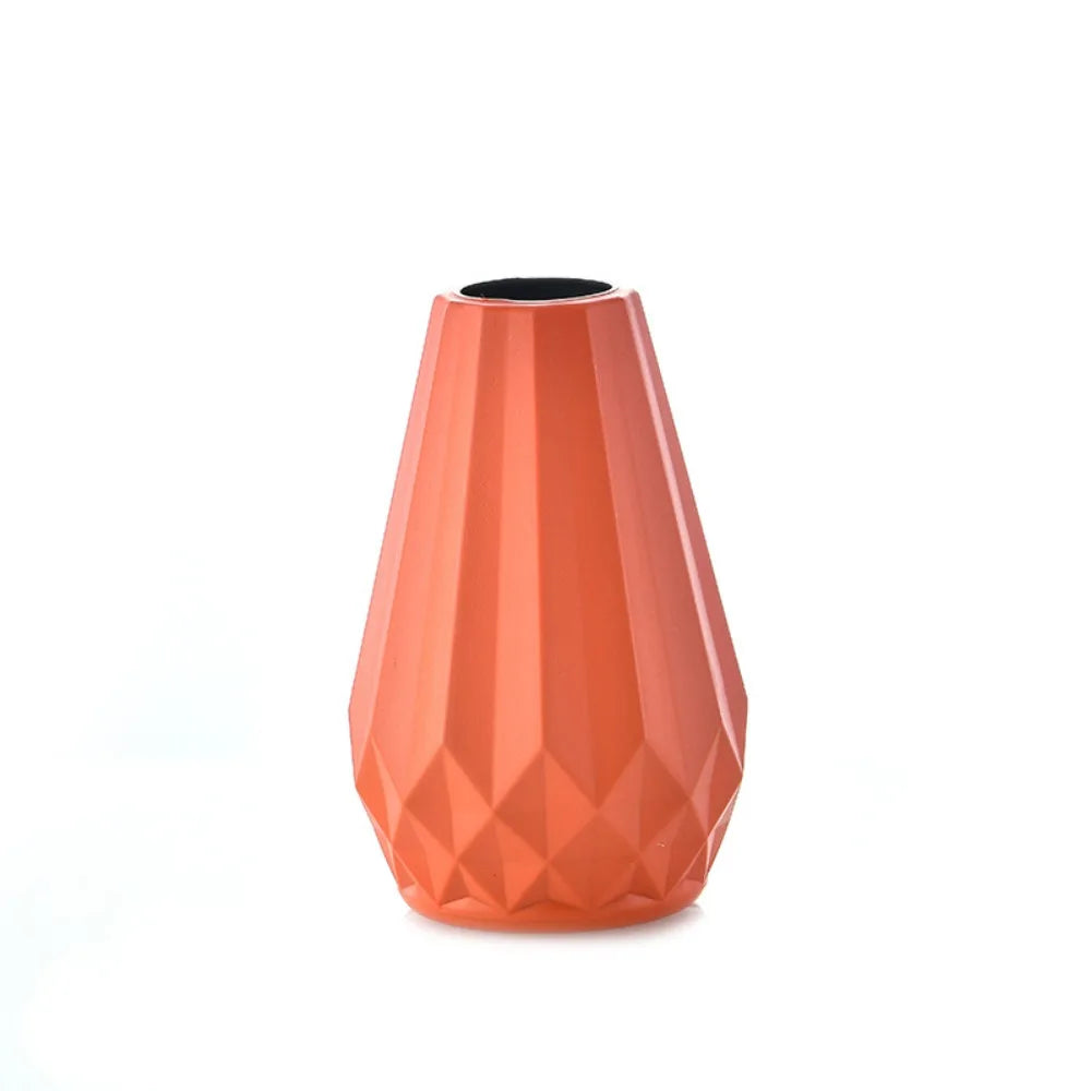 Vaso Plástico Estilo Cerâmica Diamante Nórdico — Para Arranjos Florais e Sala