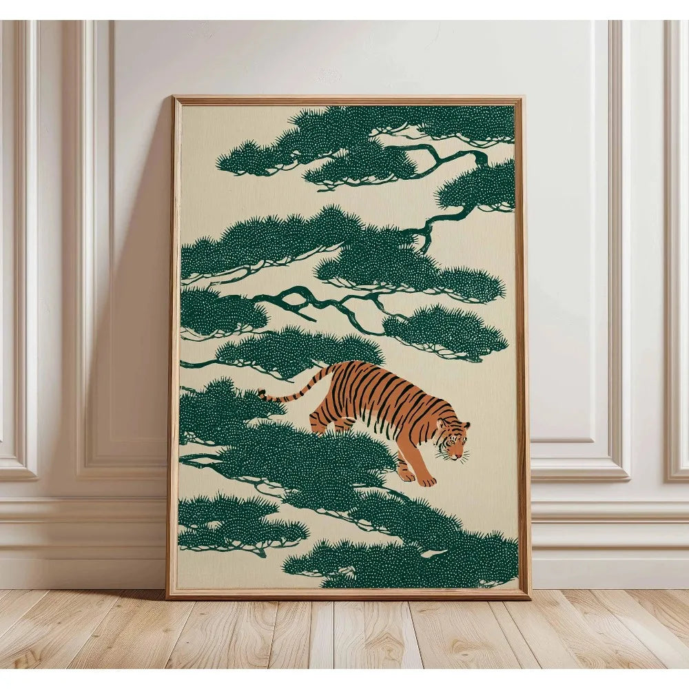 Quadro Decorativo Árvore Japonesa sem Moldura — Arte para Sala e Quarto