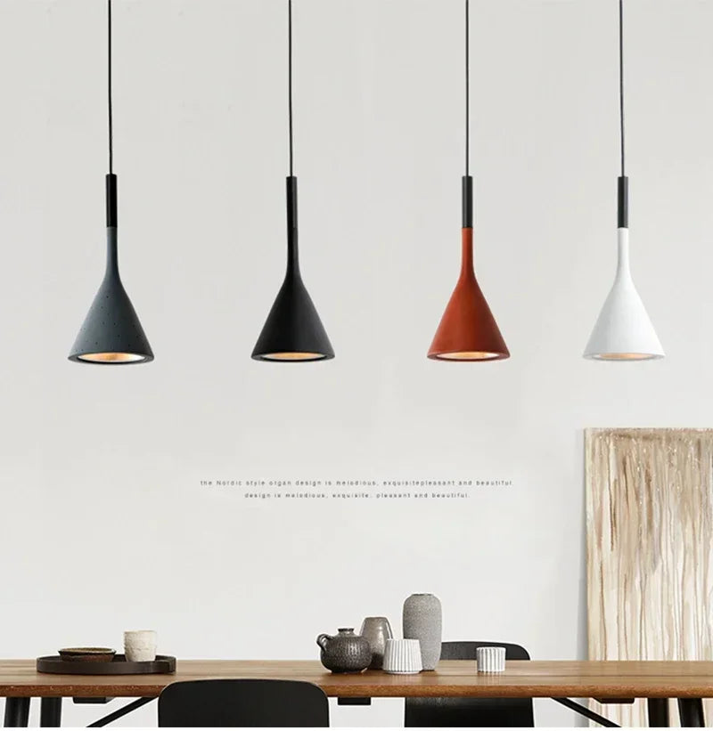 Pendente LED E27 Preto e Branco — Luminária de Mesa para Quarto e Sala de Jantar