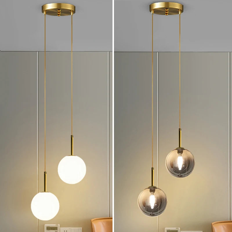 Pendente LED Globo de Vidro — Luminária Nórdica para Quarto e Sala