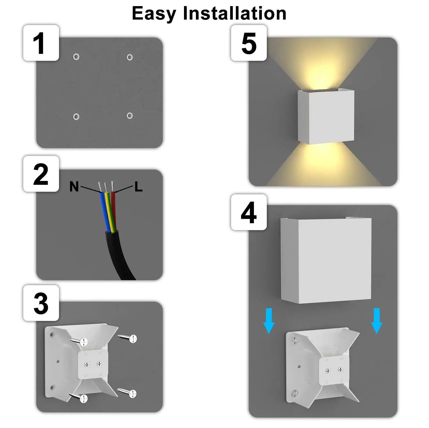 Arandela LED 6W Moderna IP65 — Luz Cima e Baixo para Sala, Corredor, Quarto e Área Externa