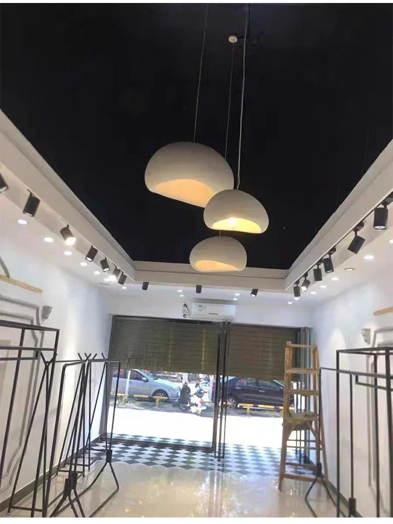 Lustre LED Estilo Wabi Sabi E27 — Pendente para Sala de Jantar, Quarto e Bar