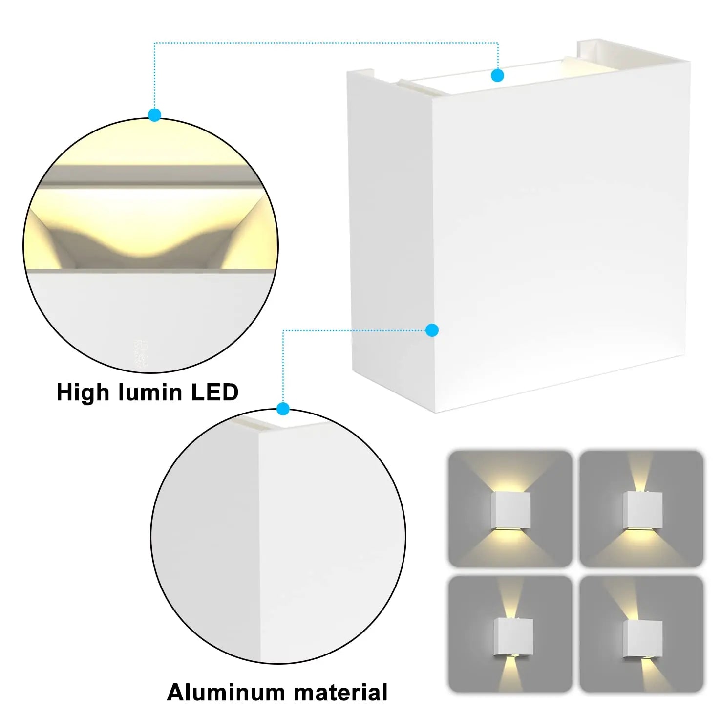 Arandela LED 6W Moderna IP65 — Luz Cima e Baixo para Sala, Corredor, Quarto e Área Externa