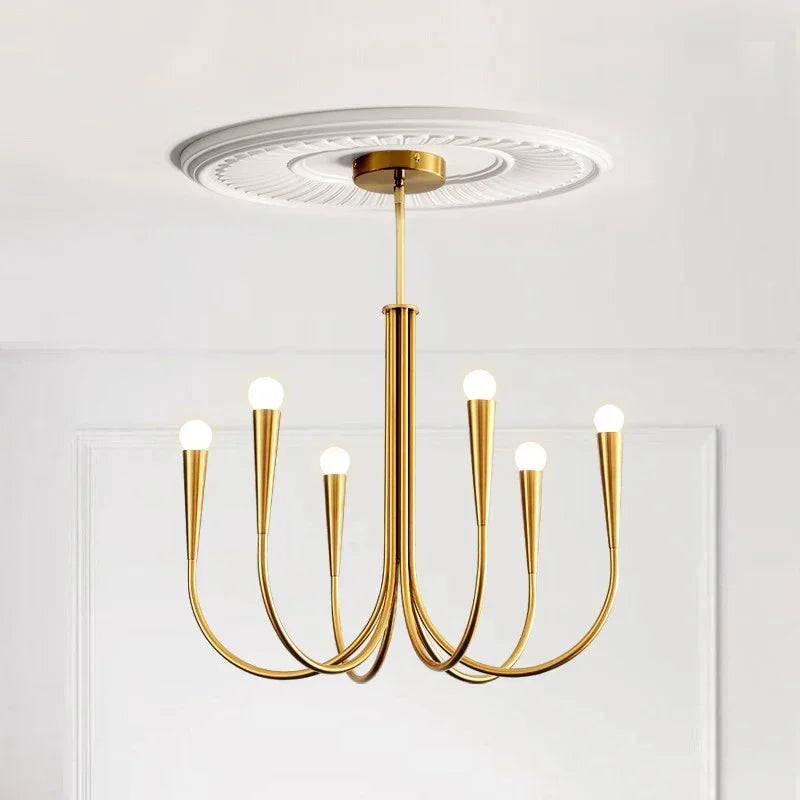 Lustre de Vela Pendente Preto Estilo Francês — Luminária de Luxo para Sala de Estar