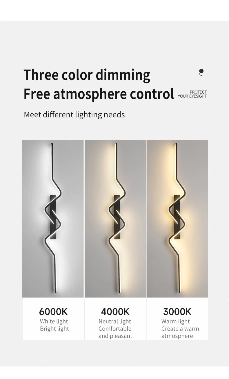 Arandela LED Moderna para Escada — Luminária de Parede Nórdica para Sala e Corredor