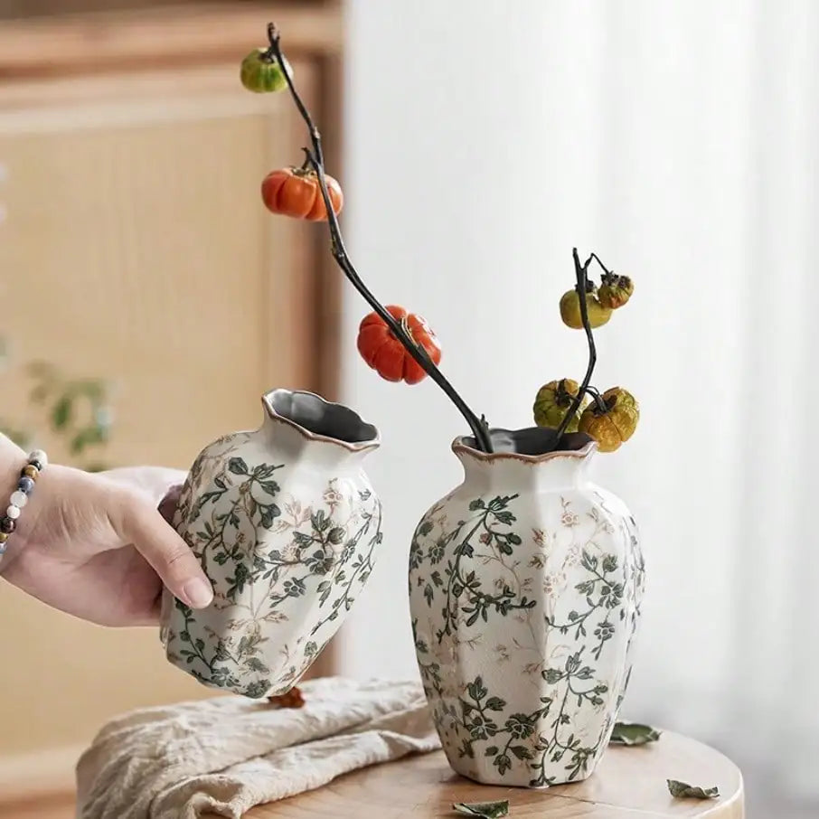 Vaso Cerâmica Rachado Gelo Azul Antigo Zen — Hidropônico para Sala e Mesa