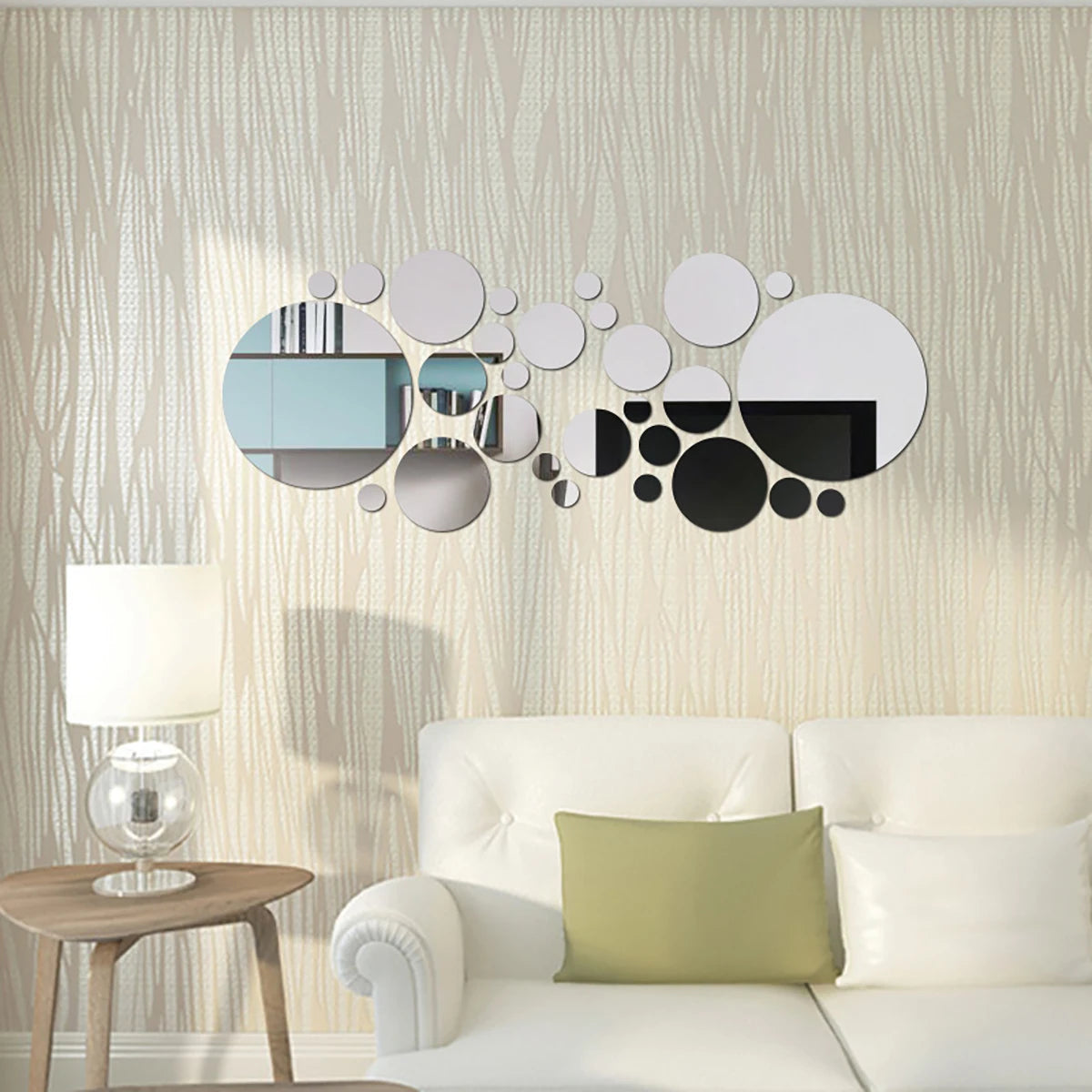 Adesivo Espelho Redondo Acrílico 26 Peças DIY — Decoração para Sala, Quarto e Banheiro