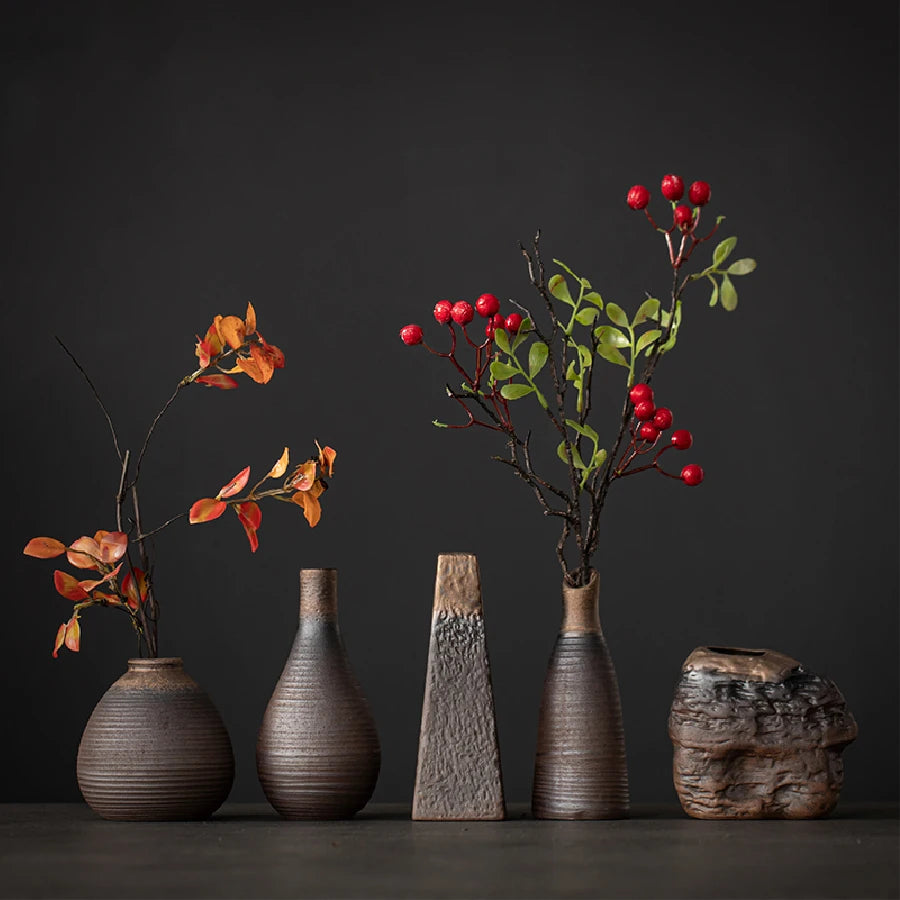 Mini Vaso de Cerâmica Rústico Retrô — Vaso Hidropônico Decorativo para Mesa