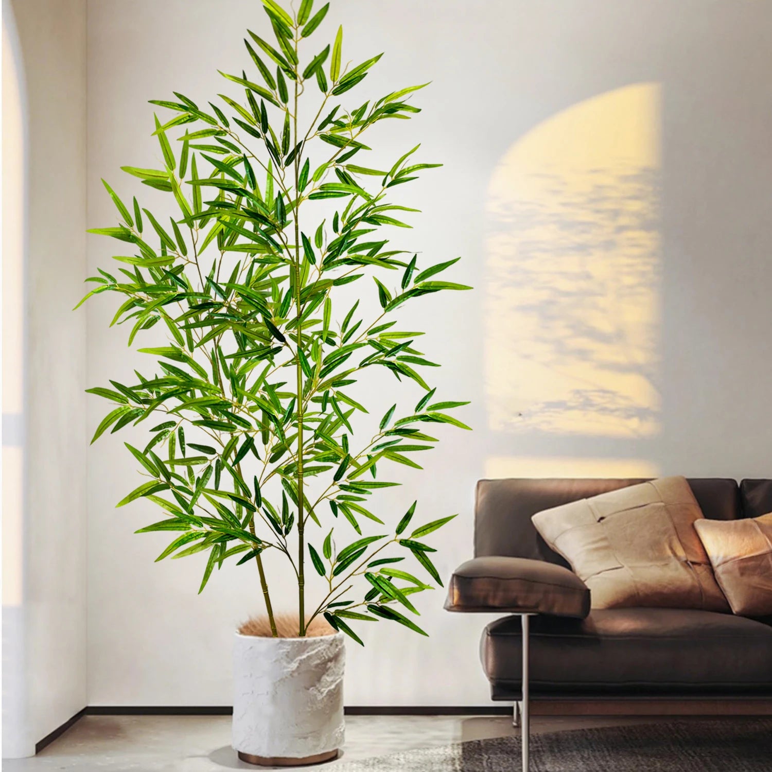 Bambu e Monstera Artificial 100 a 180cm — Exuberância Tropical Permanente para Jardim e Casa