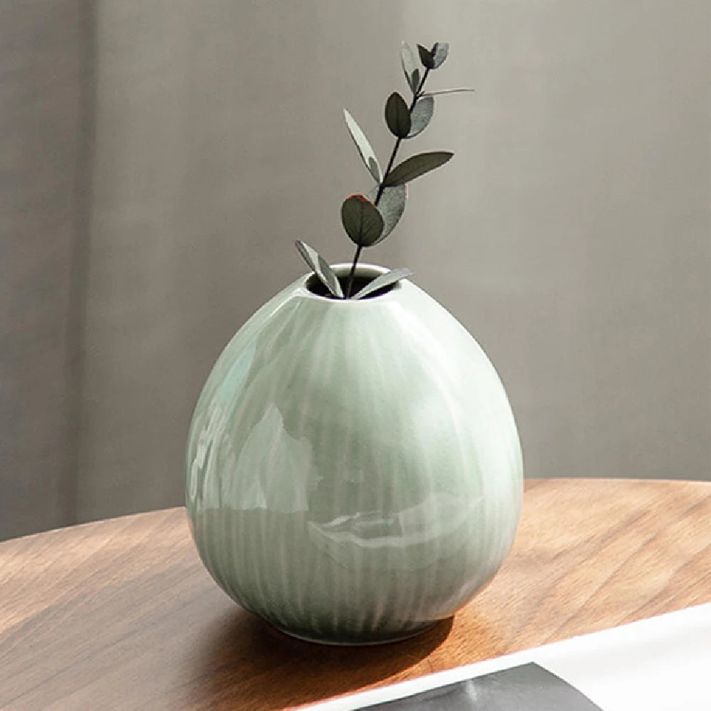 Vaso Cerâmica Simples Hidropônico — Decoração de Mesa para Sala e Jantar