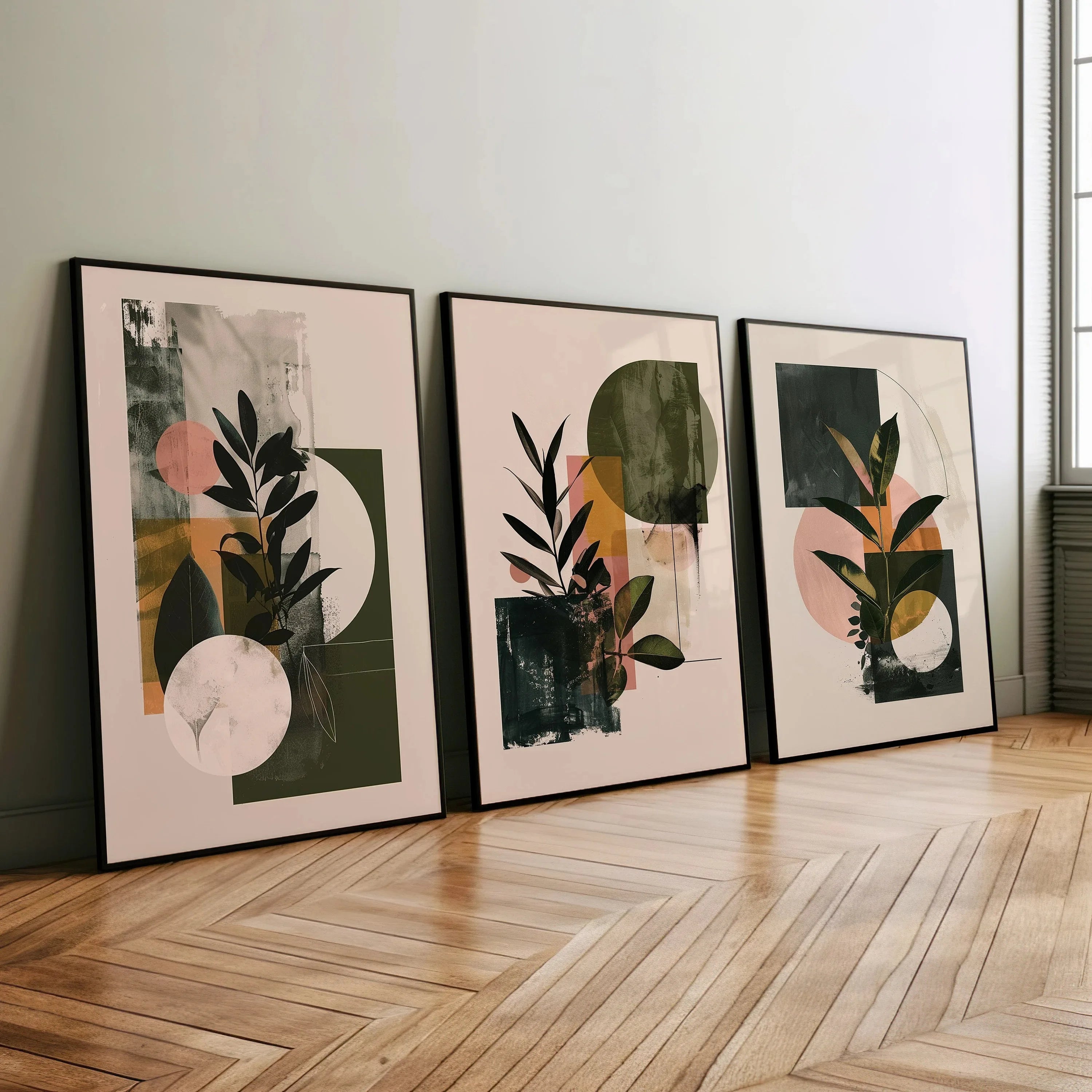 Quadro Decorativo Floral Boho Primaveril — Arte Botânica para Sala e Quarto