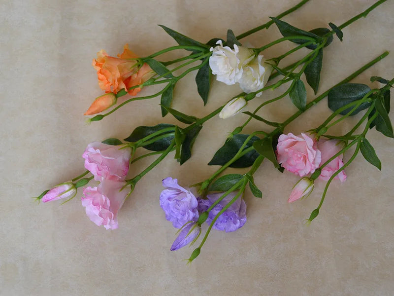Flores Artificiais Lisianthus — Buquê com 5 Hastes para Decoração, Mesa, Casamento e Festa
